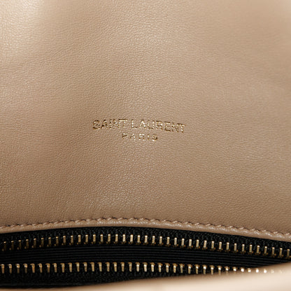 Saint Laurent Lambskin Quilted Toy Loulou Puffer Monogram Chain Satchel Dark Beige 6 of 11