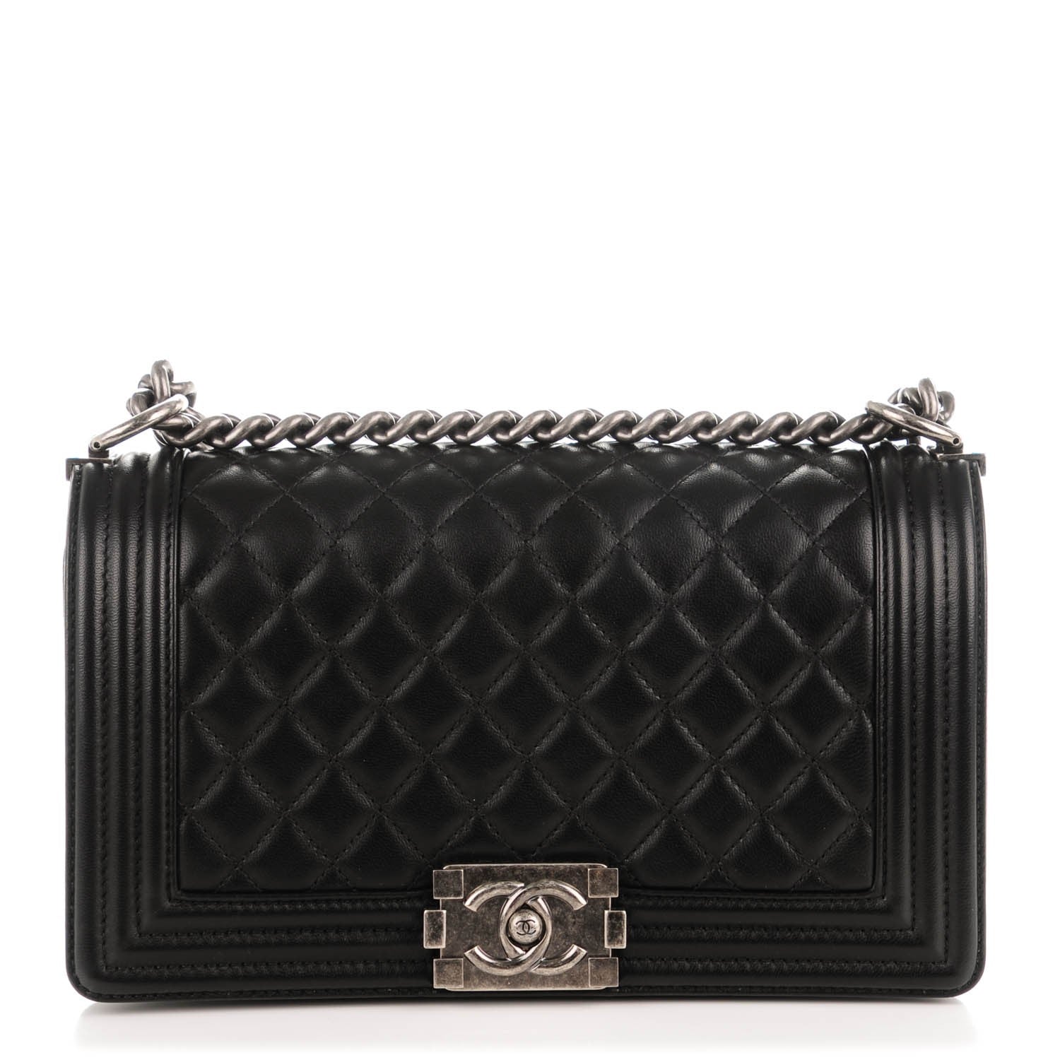 Chanel Lambskin Quilted Medium Boy Flap Black 1 of 7