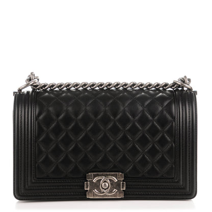 Chanel Lambskin Quilted Medium Boy Flap Black 1 of 7