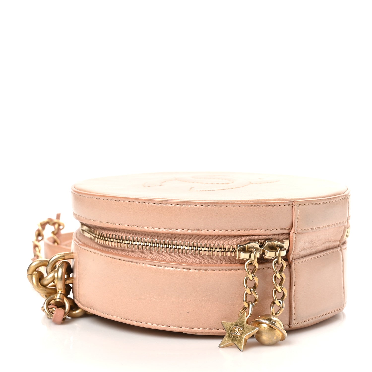 Chanel Glazed Calfskin Round As Earth Evening Bag Beige 4 of 10