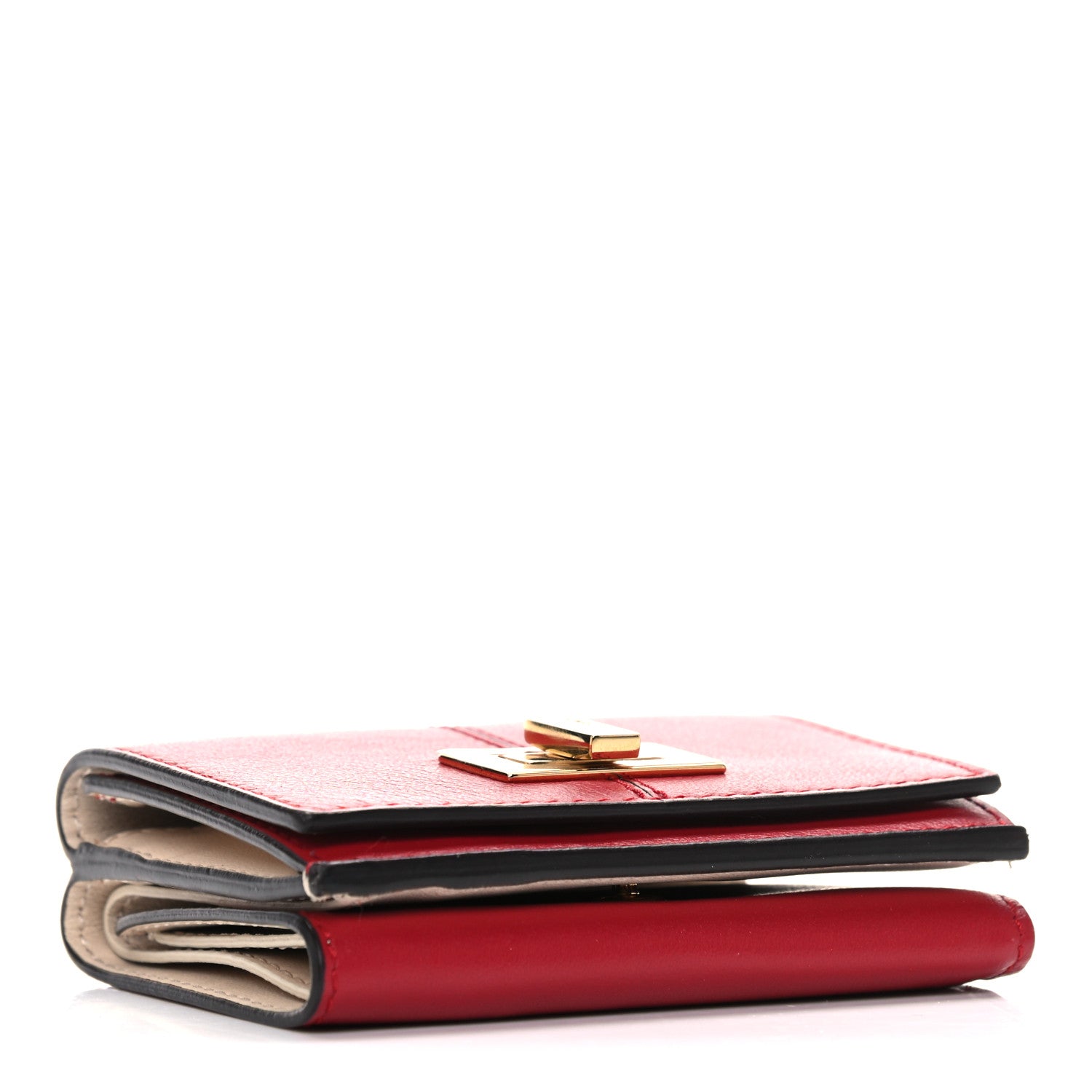 Fendi Vitello Grace Peekaboo Micro Tri-Fold Wallet Fragola 4 of 12