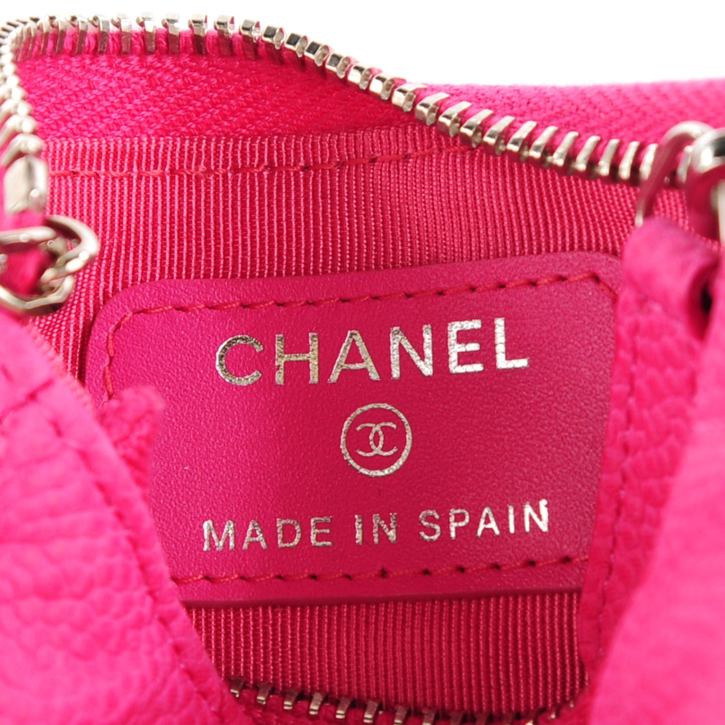 Iridescent Caviar Quilted Key Holder Case Pink