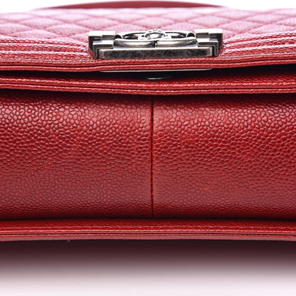 Chanel Caviar Quilted New Medium Boy Flap Dark Red 10 of 13