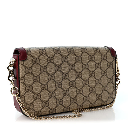 Gucci GG Supreme Monogram Azalea Calfskin Horsebit 1955 Mini Bag Beige Ebony Rosso Ancora 3 of 9