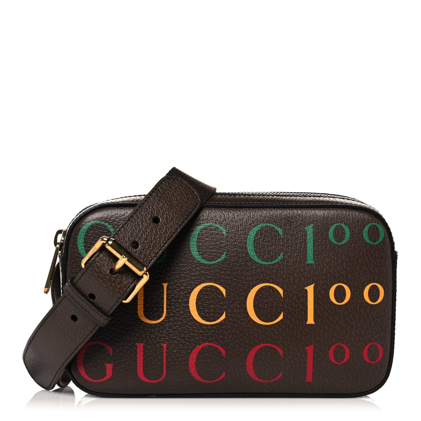 Textured Dollar Calfskin Gucci 100 Aria Belt Bag 100 40 New Acero Multicolor