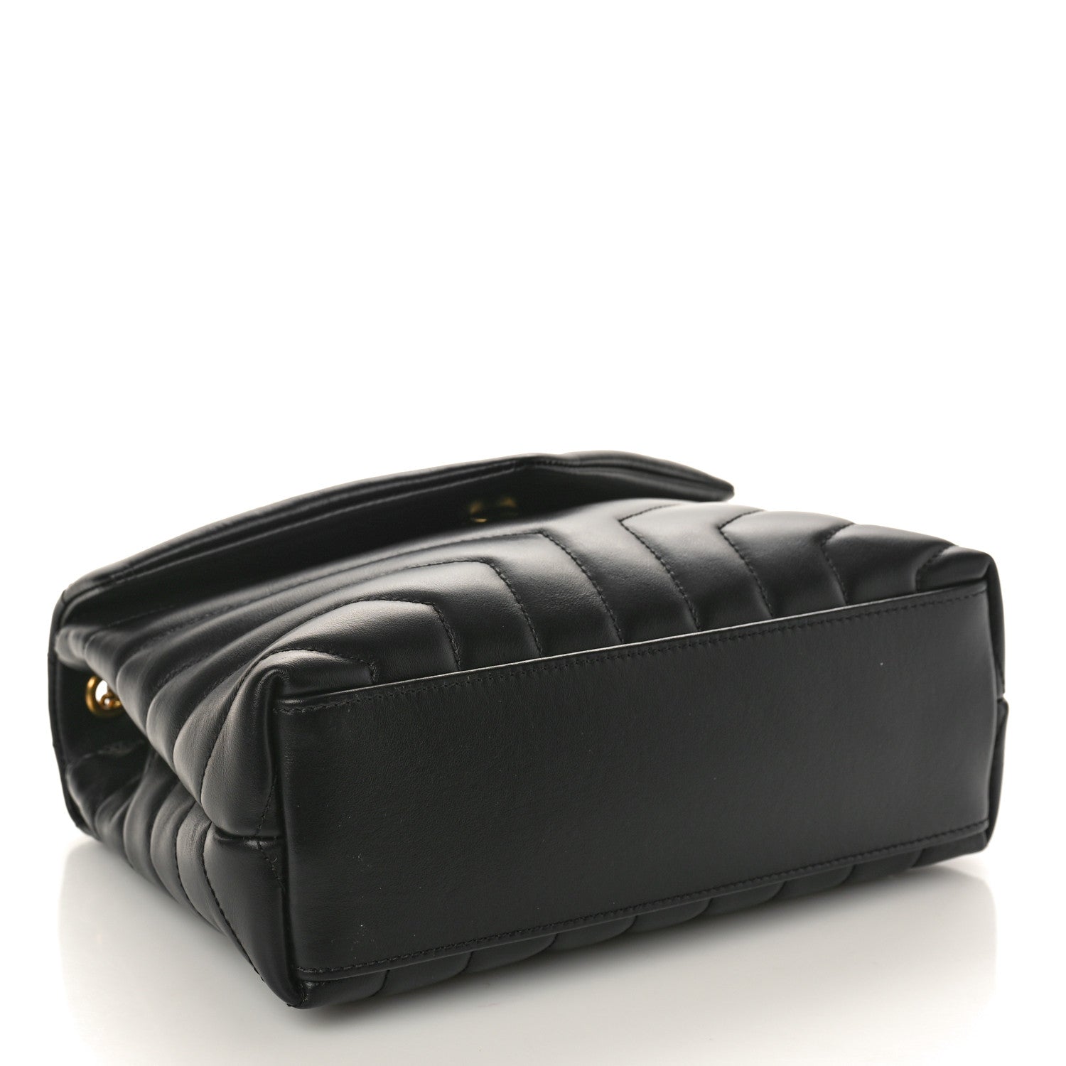Saint Laurent Calfskin Y Quilted Monogram Small Loulou Chain Satchel Black 4 of 10