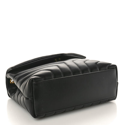 Saint Laurent Calfskin Y Quilted Monogram Small Loulou Chain Satchel Black 4 of 10