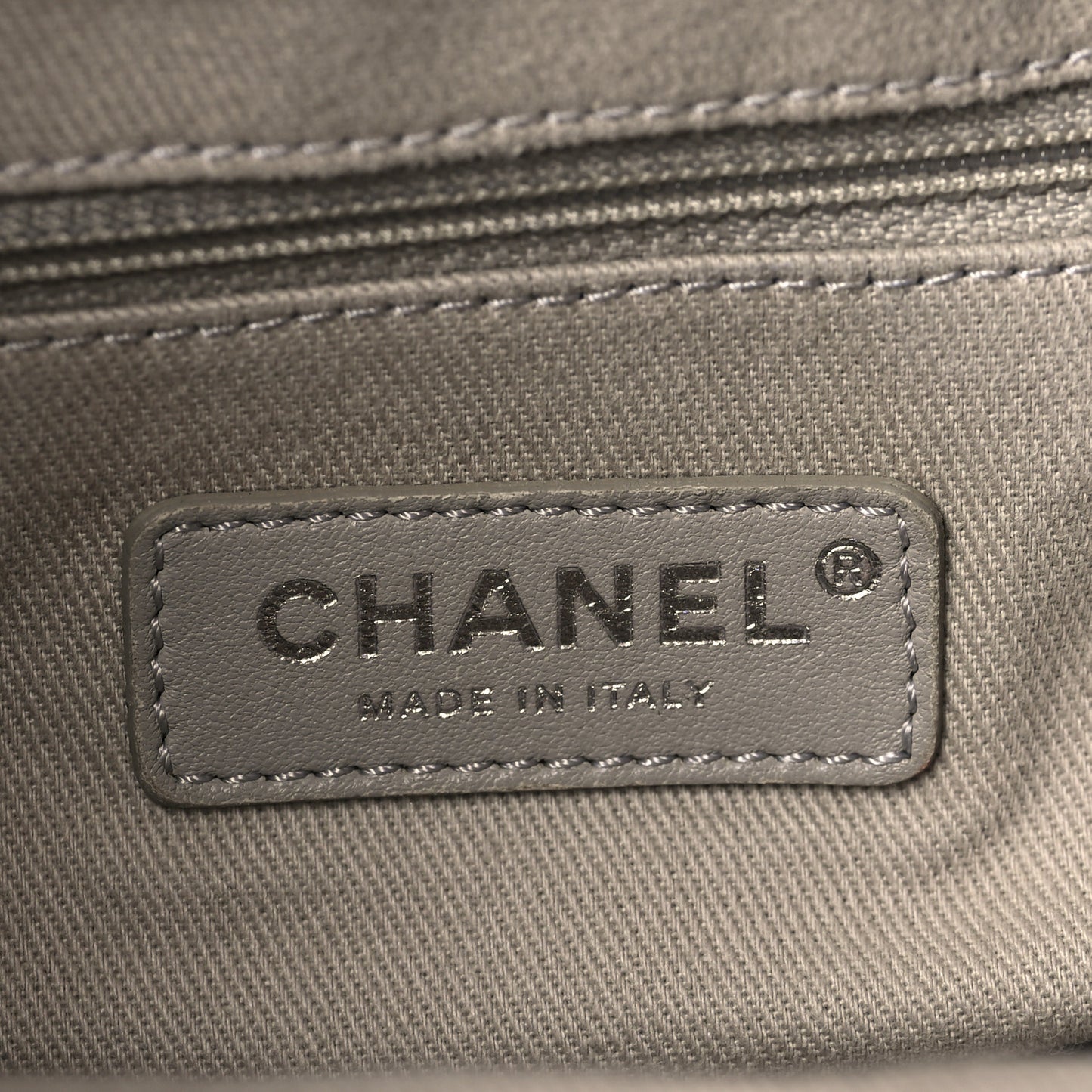 Striped Canvas Deauville Drawstring Bag Grey Black