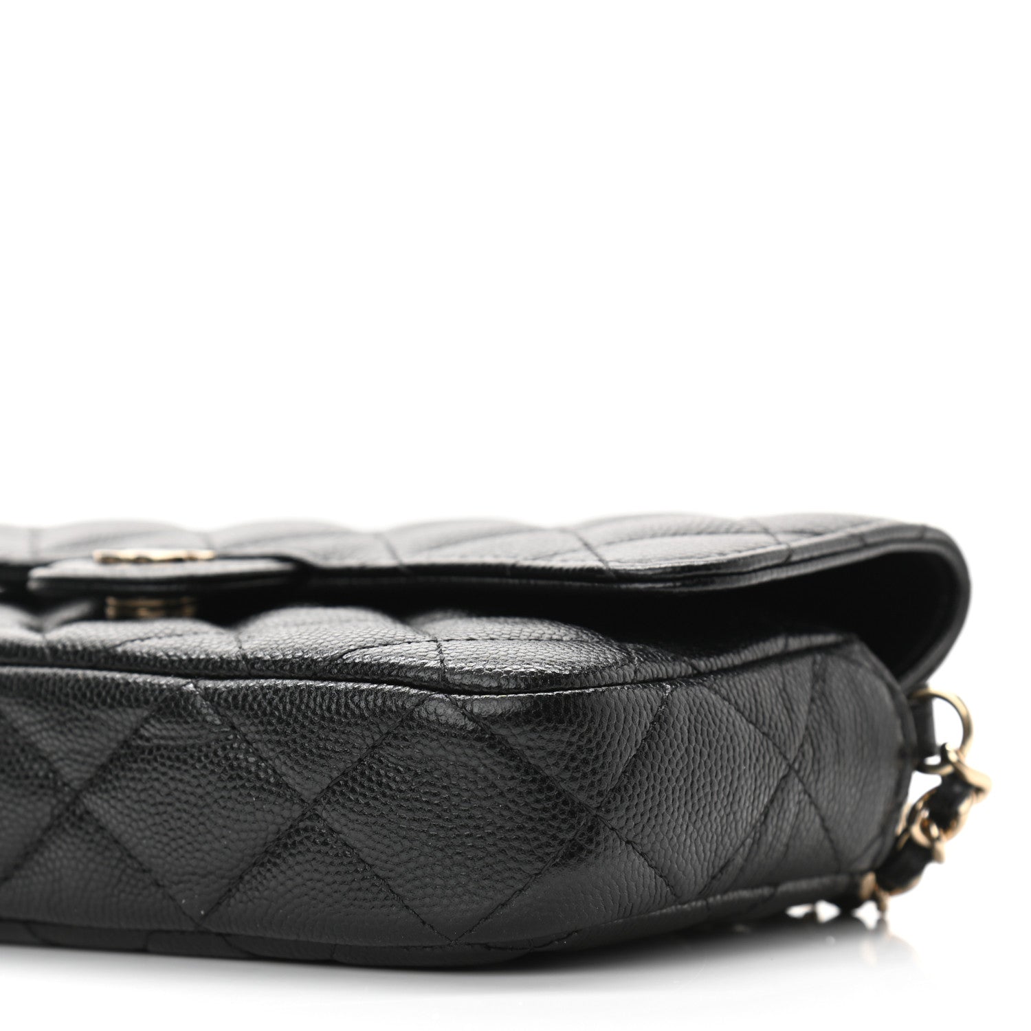Chanel Caviar Quilted Flap Phone Holder With Chain Black 12 of 13