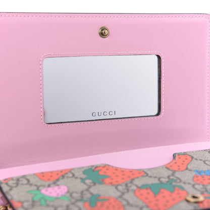 Gucci GG Supreme Monogram Strawberry Chain Wallet 6 of 9