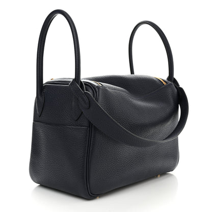 Hermes Taurillon Clemence Lindy 26 Bleu Nuit 3 of 13