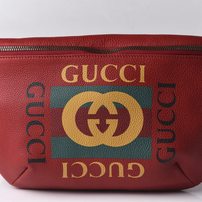 Gucci Grained Calfskin Logo Belt Bag Hibiscus Red 10 of 10