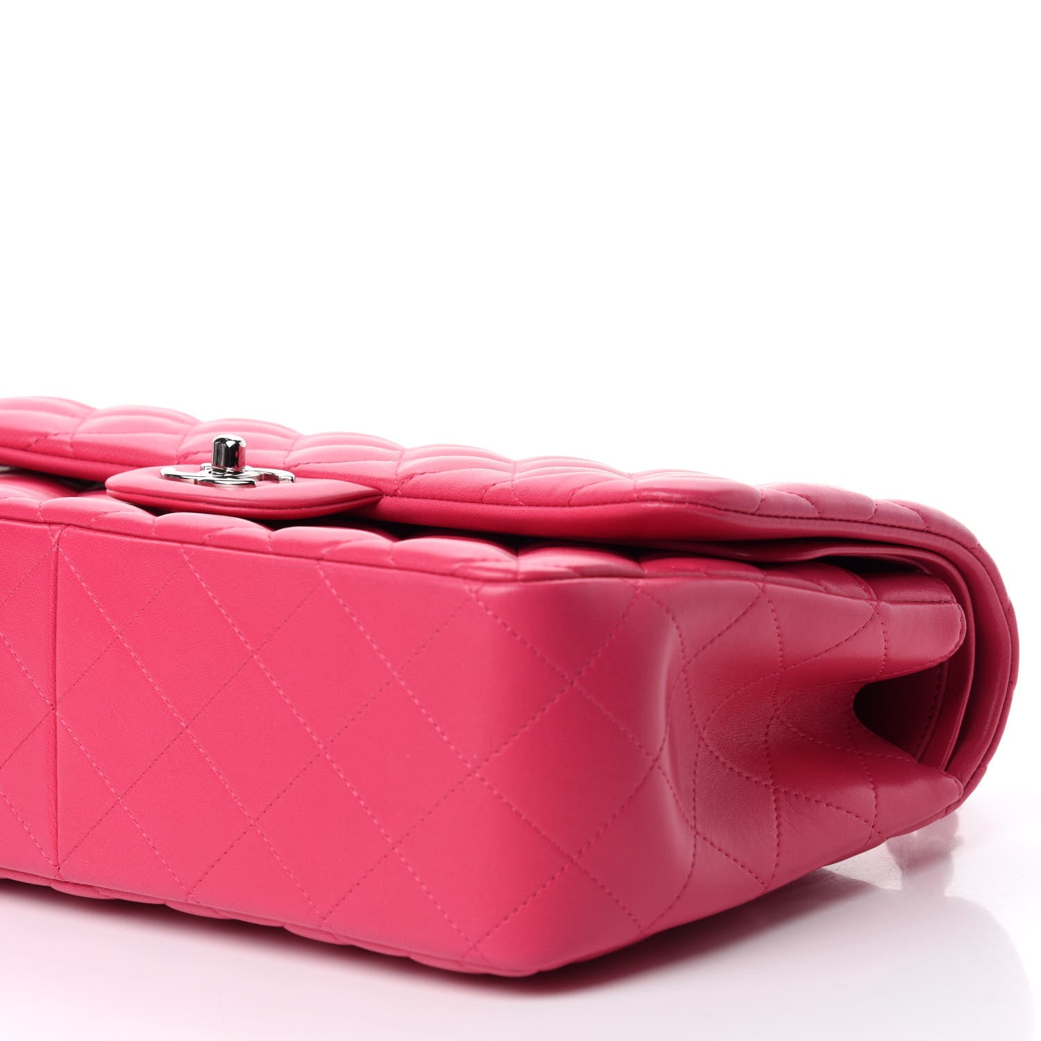 Chanel Lambskin Quilted Jumbo Double Flap Dark Pink 8 of 13