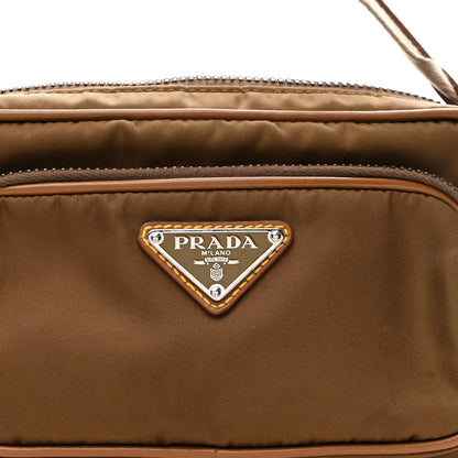 Prada Nylon Re-Edition Travel Pocket Double Zip Shoulder Bag  Tabacco 7 of 9