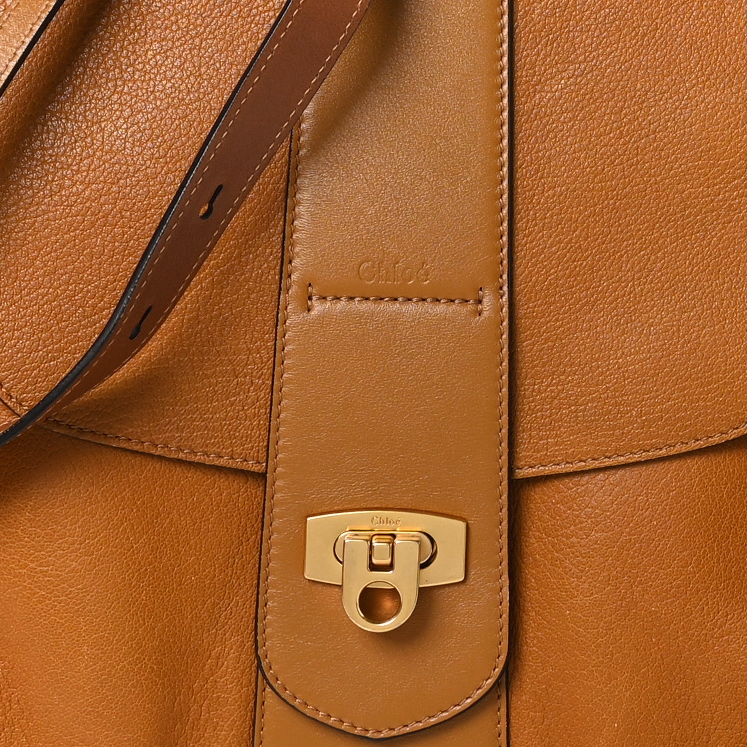 Chloe Grained Lambskin Medium Lexa Shoulder Bag Mustard Brown 8 of 12