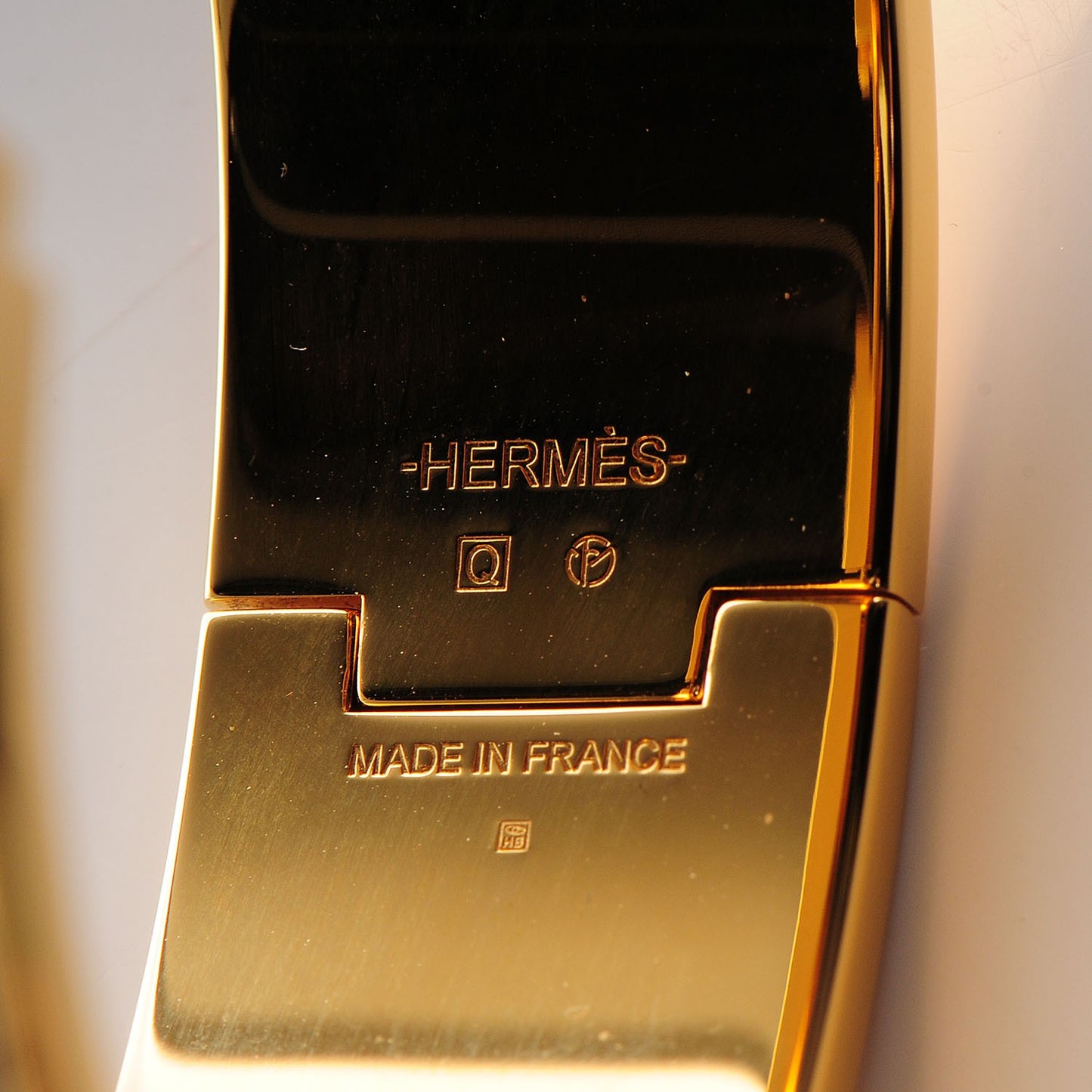 Enamel Wide Clic Clac H Bracelet GM White