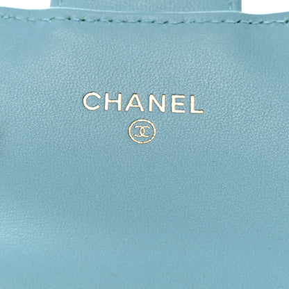 Chanel Lambskin Quilted Flap Card Holder Wallet Light Blue 6 of 8