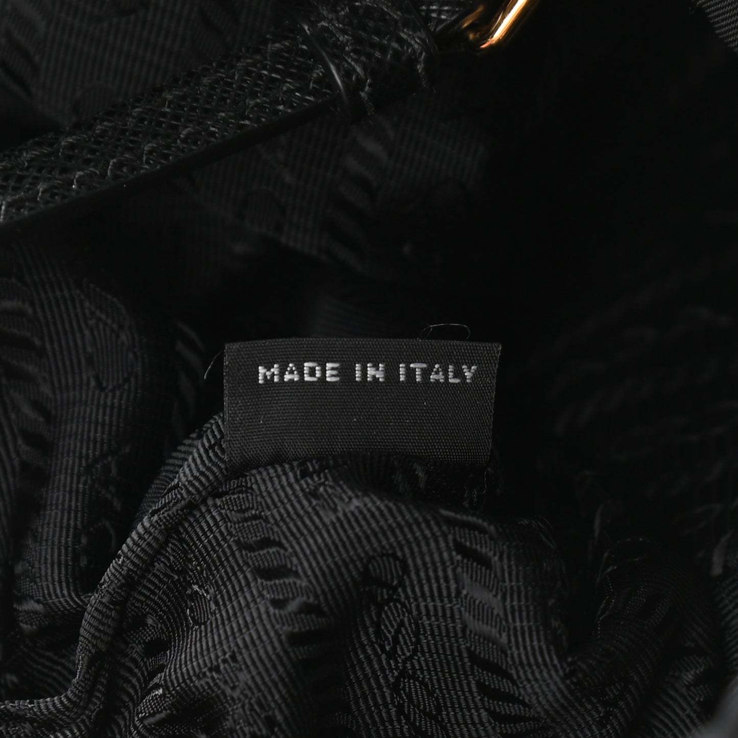 Saffiano Tessuto Nylon Mini Bucket Crossbody Bag Black