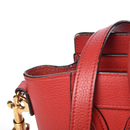 Celine Drummed Calfskin Nano Luggage Coquelicot 21 of 23
