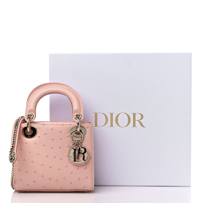 Christian Dior Ostrich Mini Lady Dior Light Pink 9 of 9