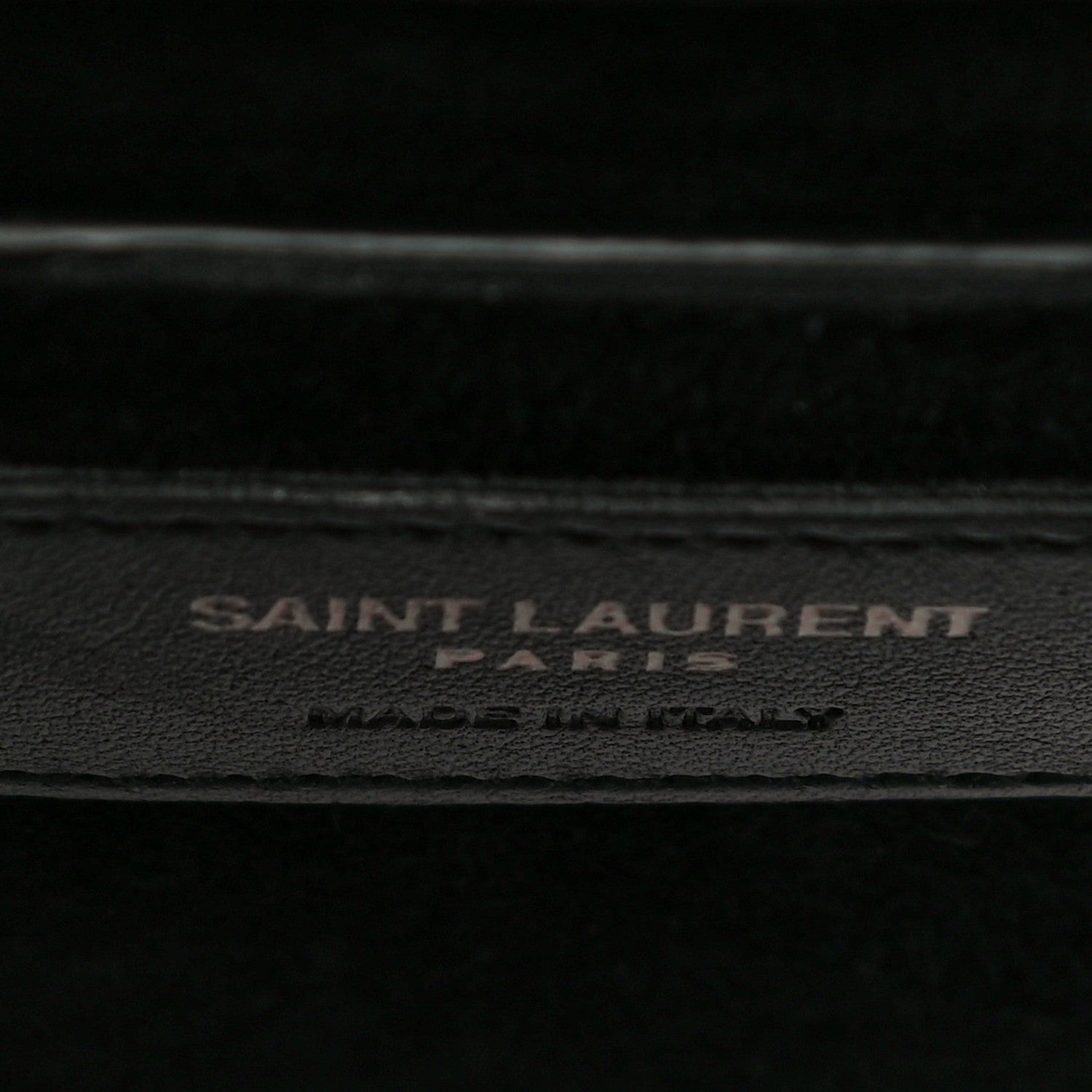 Saint Laurent Calfskin Crocodile Embossed Medium Monochrome Monogram Sunset Black 7 of 9