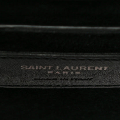 Saint Laurent Calfskin Crocodile Embossed Medium Monochrome Monogram Sunset Black 7 of 9