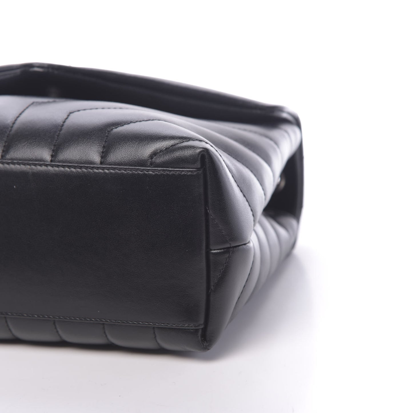 Calfskin Y Quilted Monogram Small Loulou Chain Satchel Black