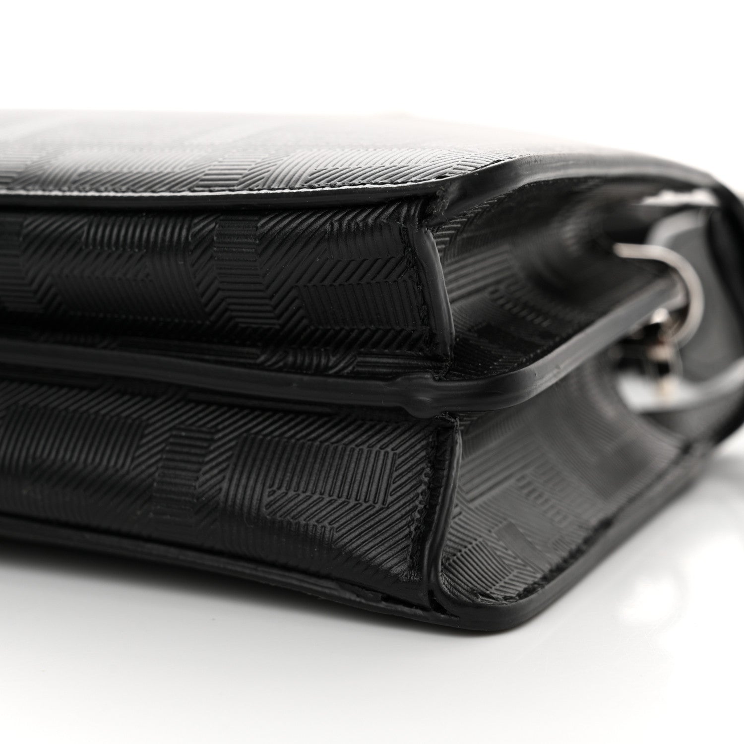 Fendi Calfskin Striped Texture FF Peekaboo I See U X Cross Satchel Black 10 of 10