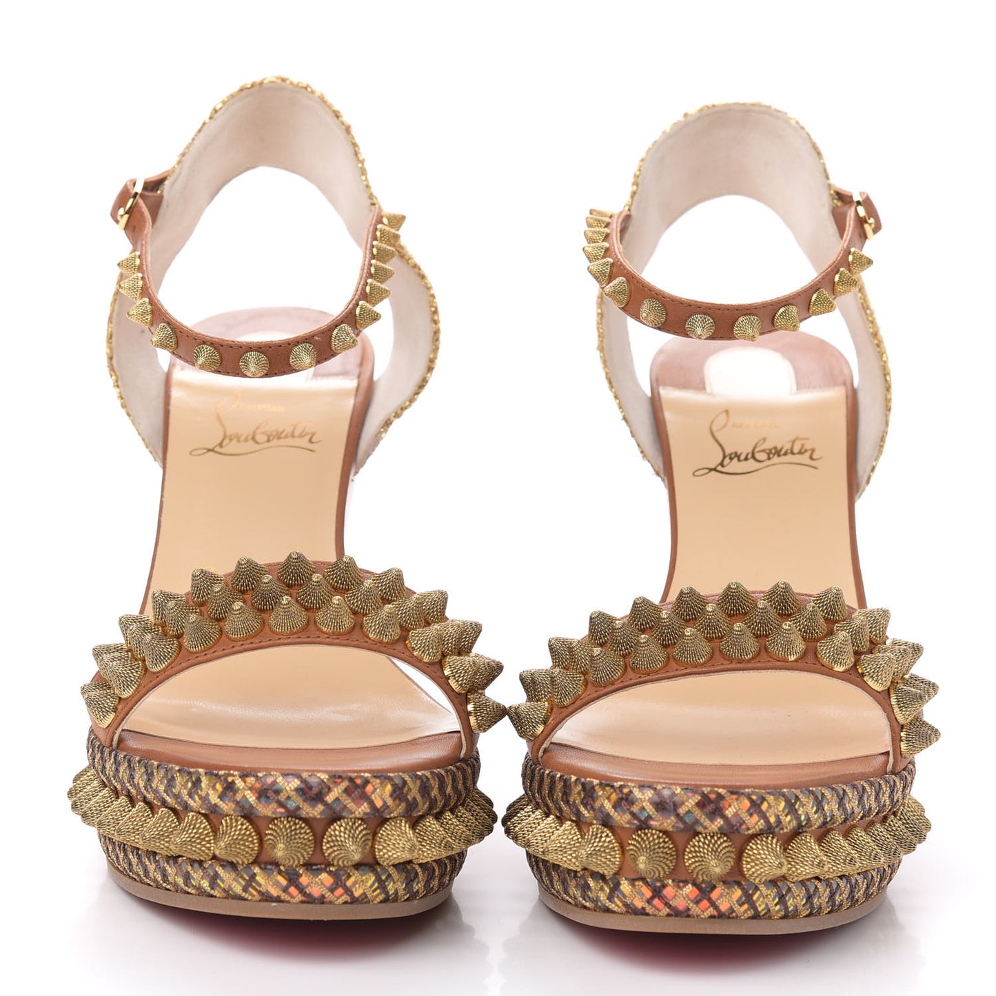 Calfskin Cordorella 110 Wedge Sandals 39 Version Cuoio