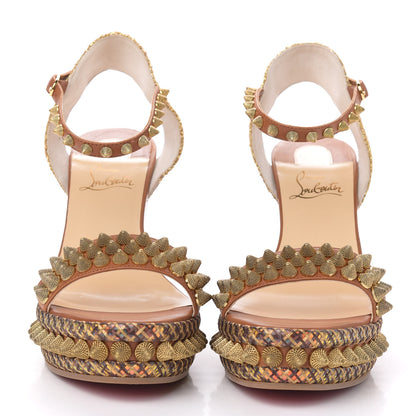 Christian Louboutin Calfskin Cordorella 110 Wedge Sandals 39 Version Cuoio 2 of 8