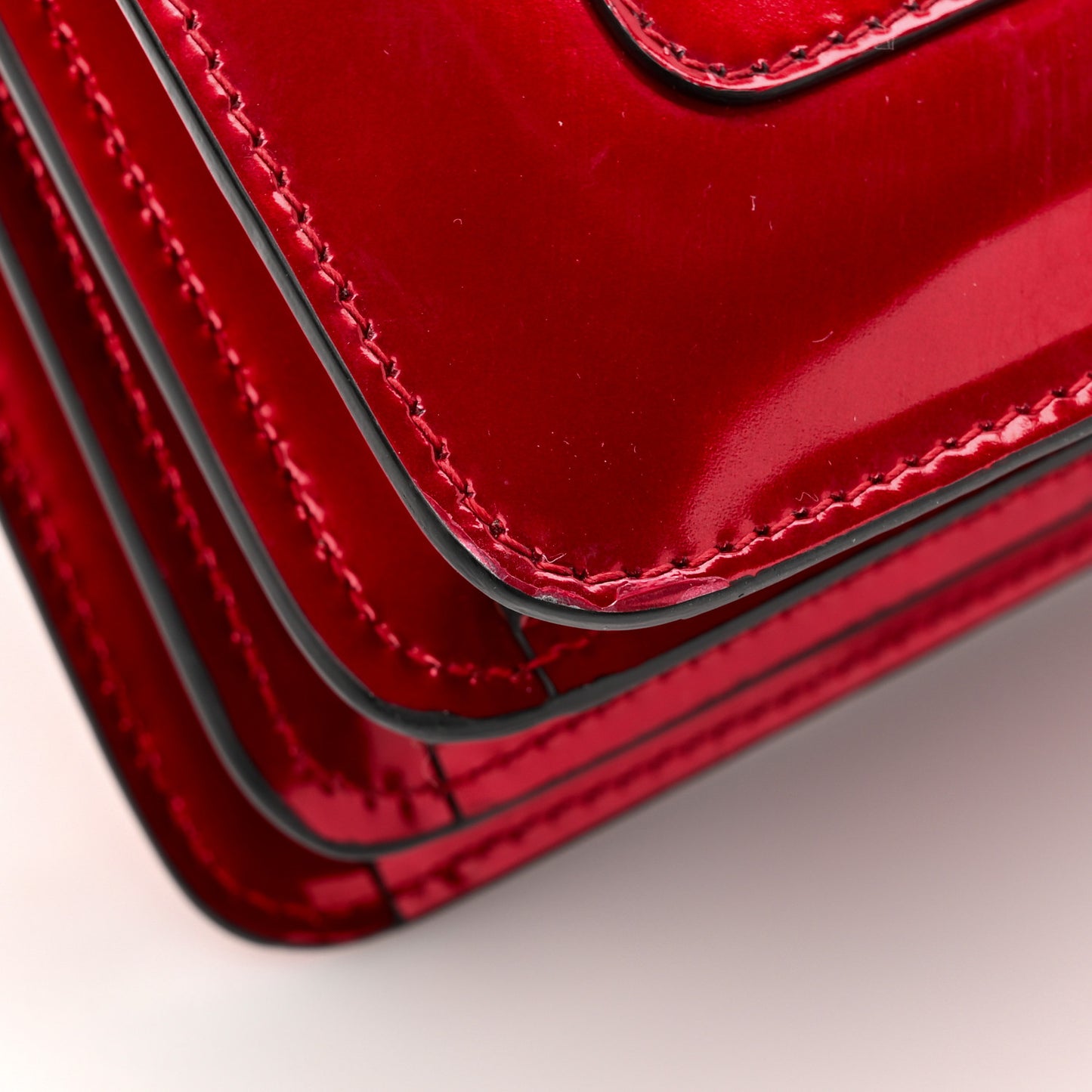 Metallic Calfskin Serpenti Forever Top Handle Red