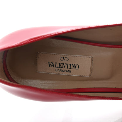 Valentino Garavani Patent Couture Bow Peep Toe Low Heel Pumps 39 Rosso Valentino 8 of 15