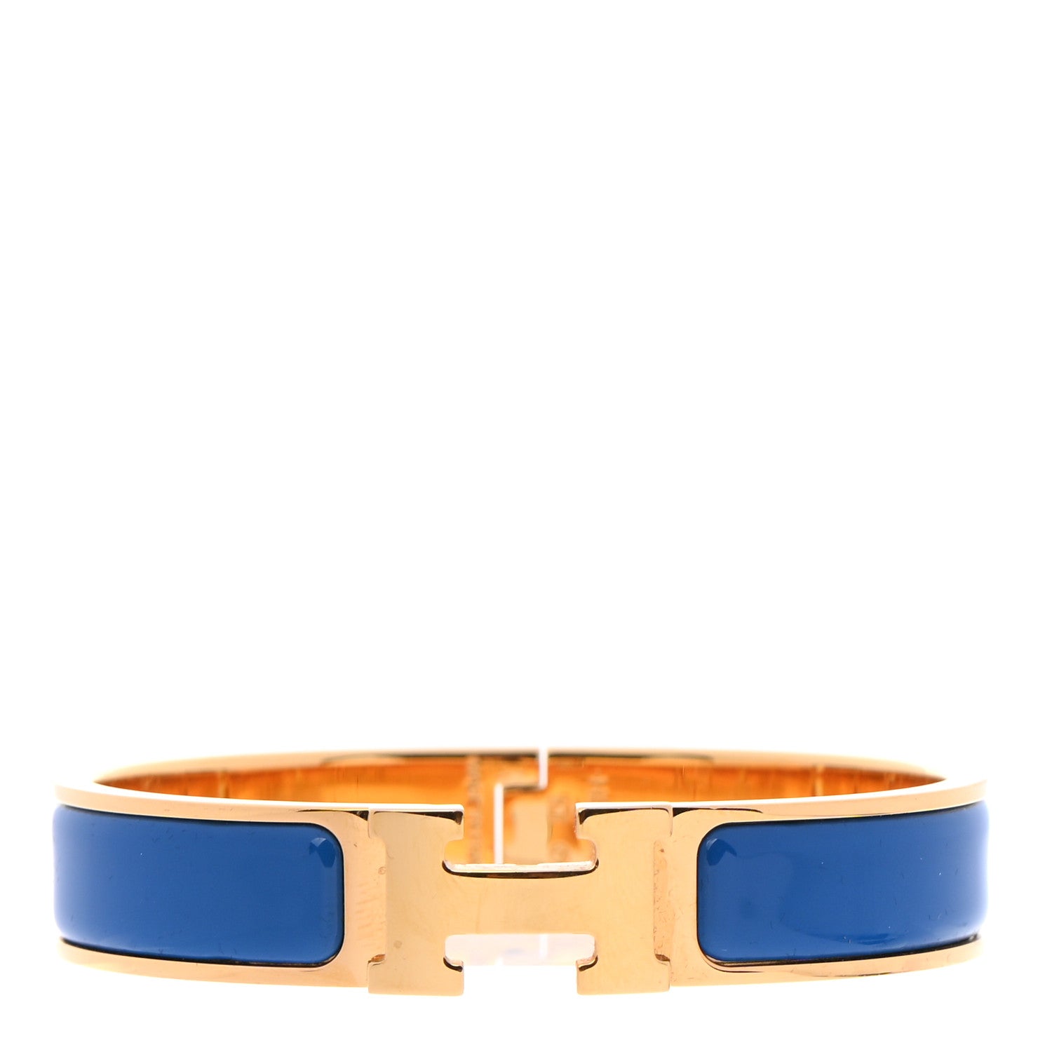 Hermes Narrow Enamel Clic Clac H Bracelet PM Blue Electrique 1 of 4