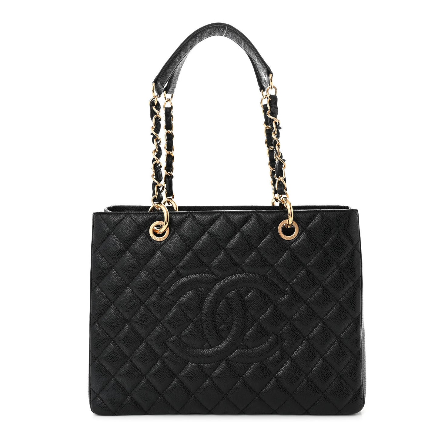 Caviar Quilted Grand Shopping Tote GST Black