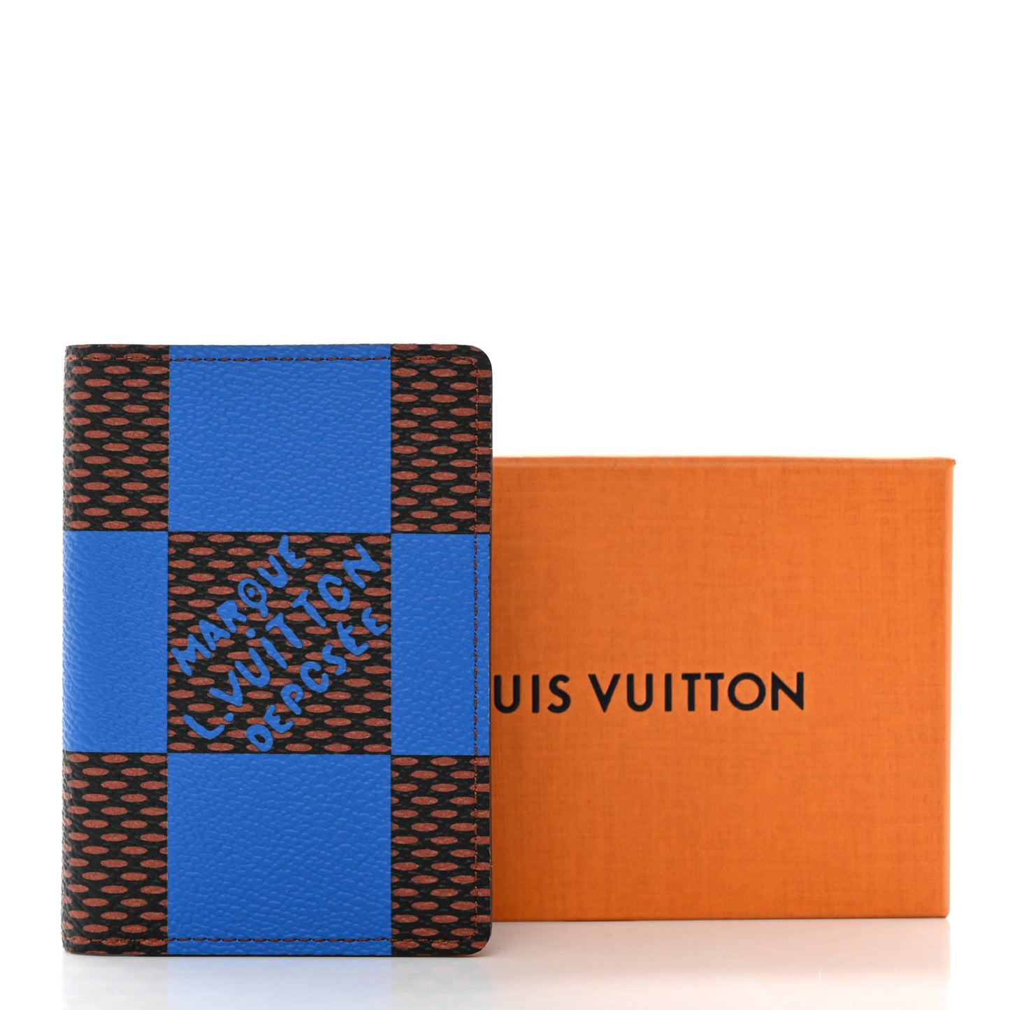 Damier Pop Pocket Organizer Blue