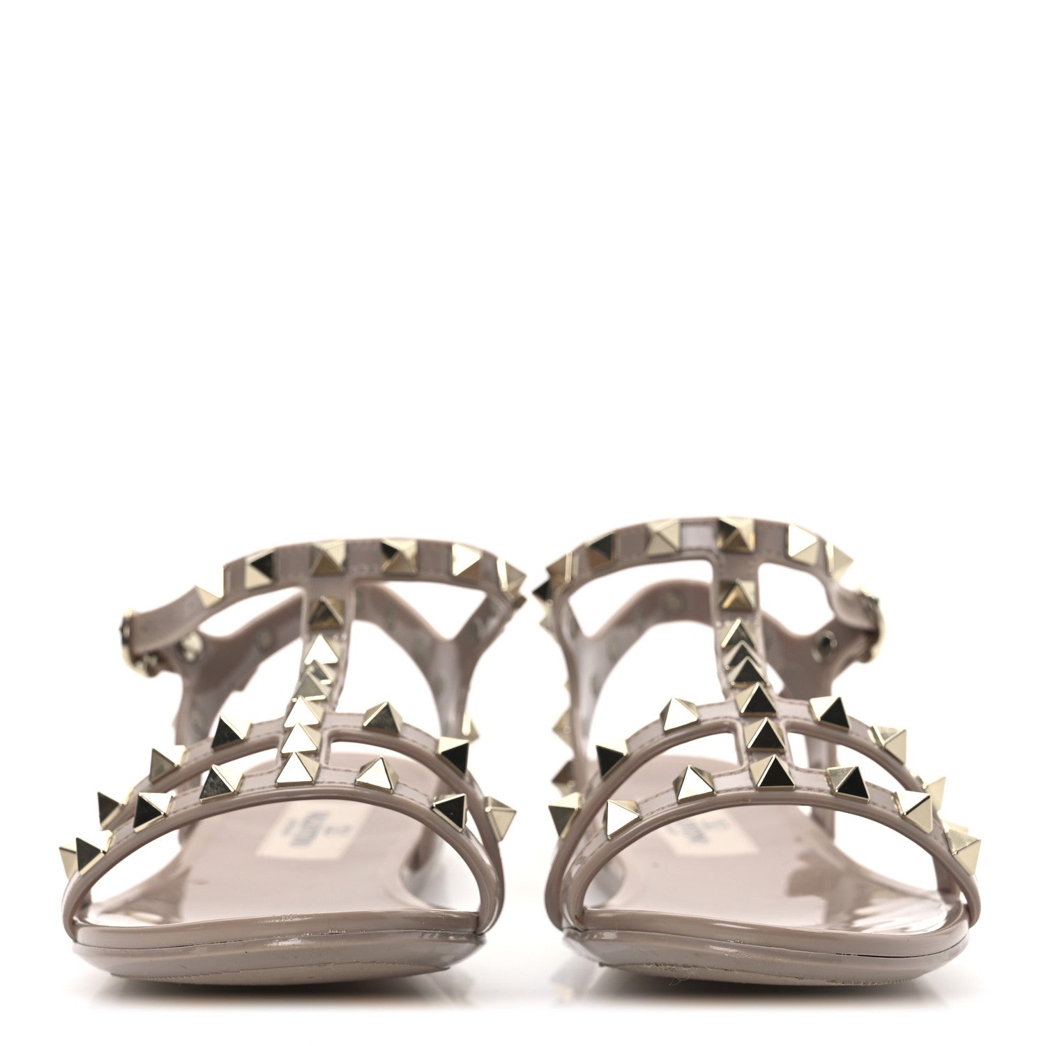 Valentino Garavani PVC Jelly Rockstud Caged Sandals 36 Poudre 3 of 12