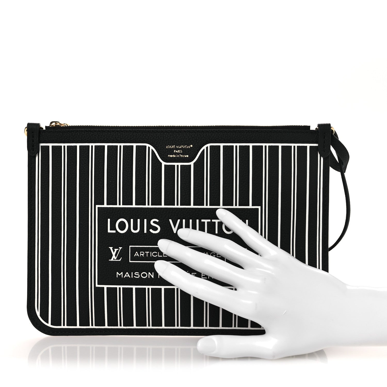 Louis Vuitton Calfskin Neverfull Inside Out MM Pochette Black 2 of 6