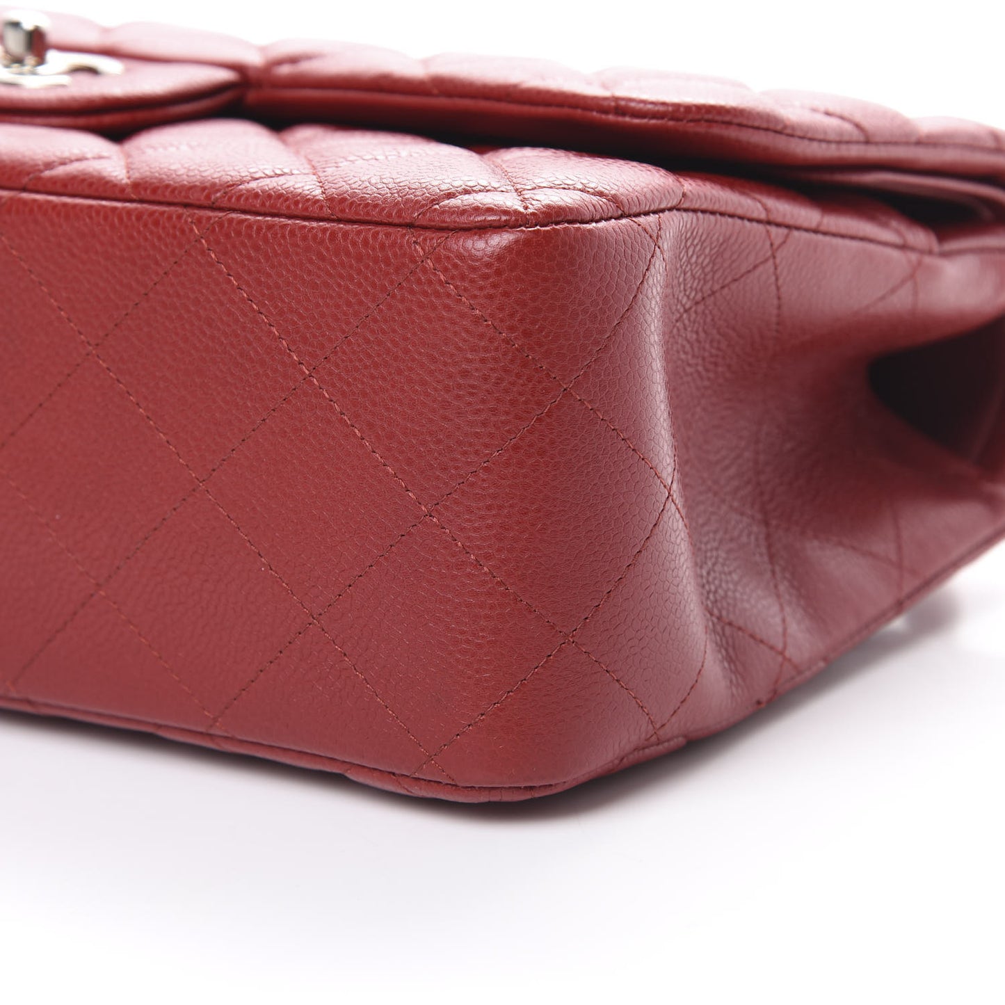 Caviar Quilted Jumbo Double Flap Red