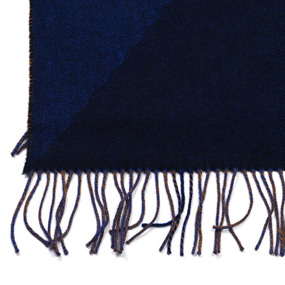 Hermes Wool Calfskin Reversible Highlands Poncho Navy Royal Fauve 3 of 7