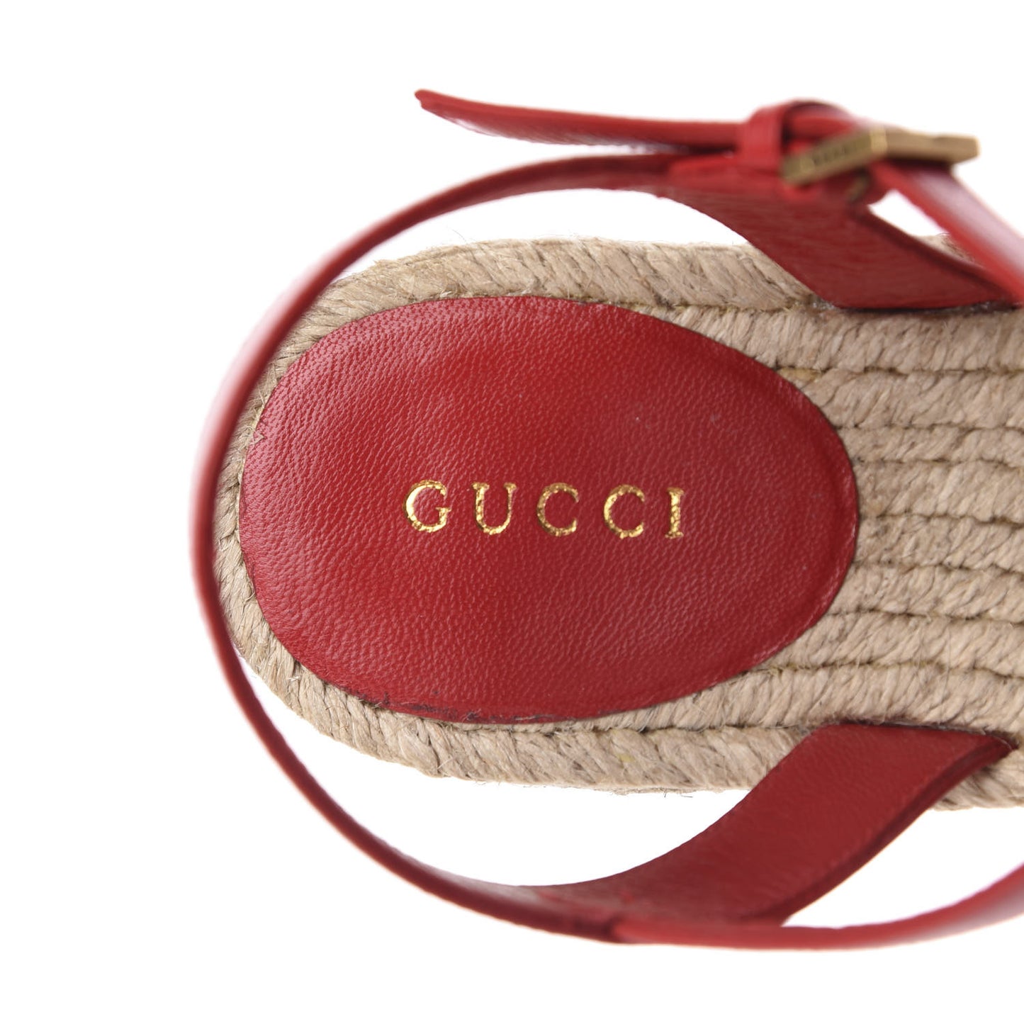 Cotton Malaga Kid Crochet Pearly GG Lilibeth Espadrille Platform Sandals 39 Hibiscus Red