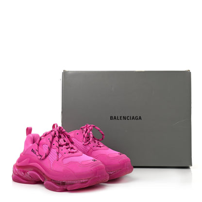 Balenciaga Fabric Mesh Clear Sole Fluo Womens Triple S Sneakers 36 Pink 11 of 11