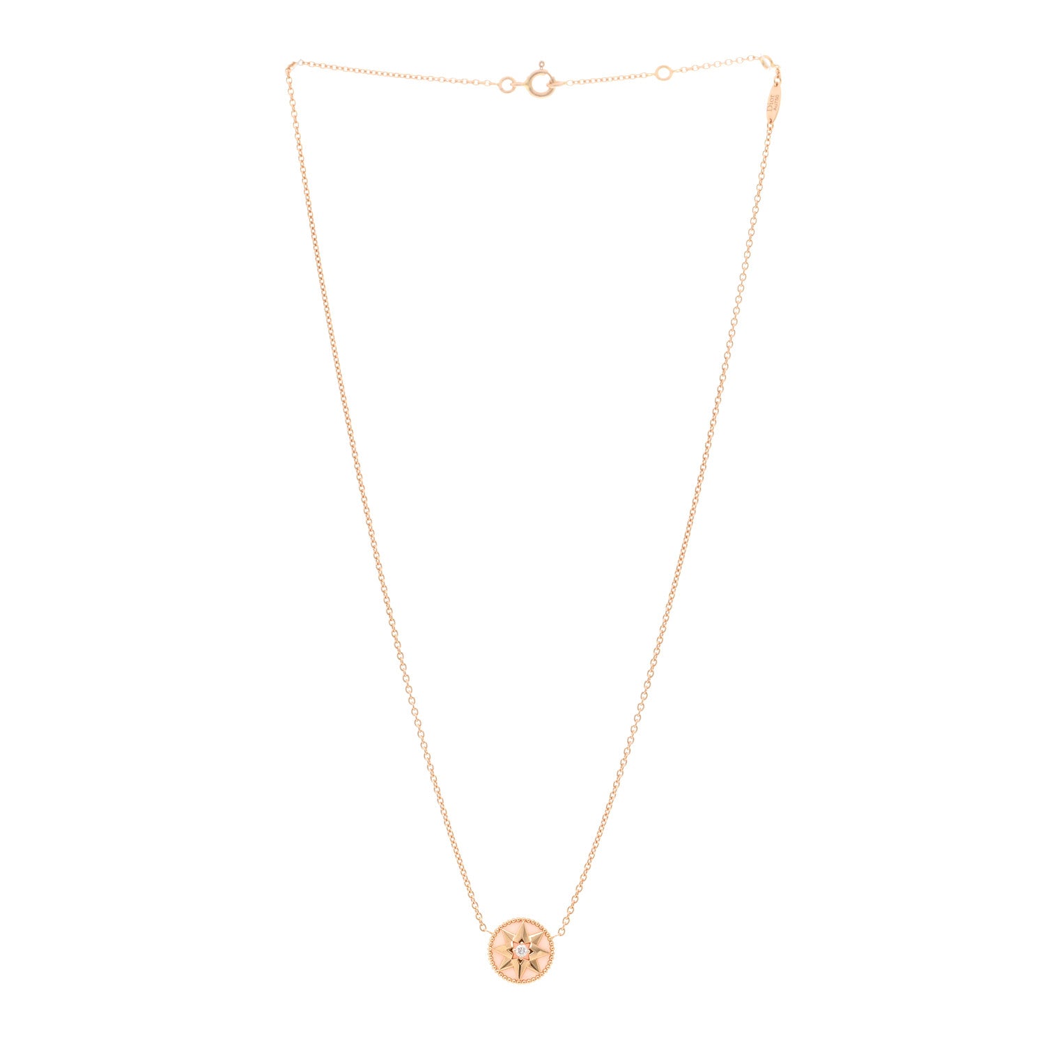 Christian Dior 18K Rose Gold Diamond Pink Opal Rose Des Vents Necklace 3 of 5
