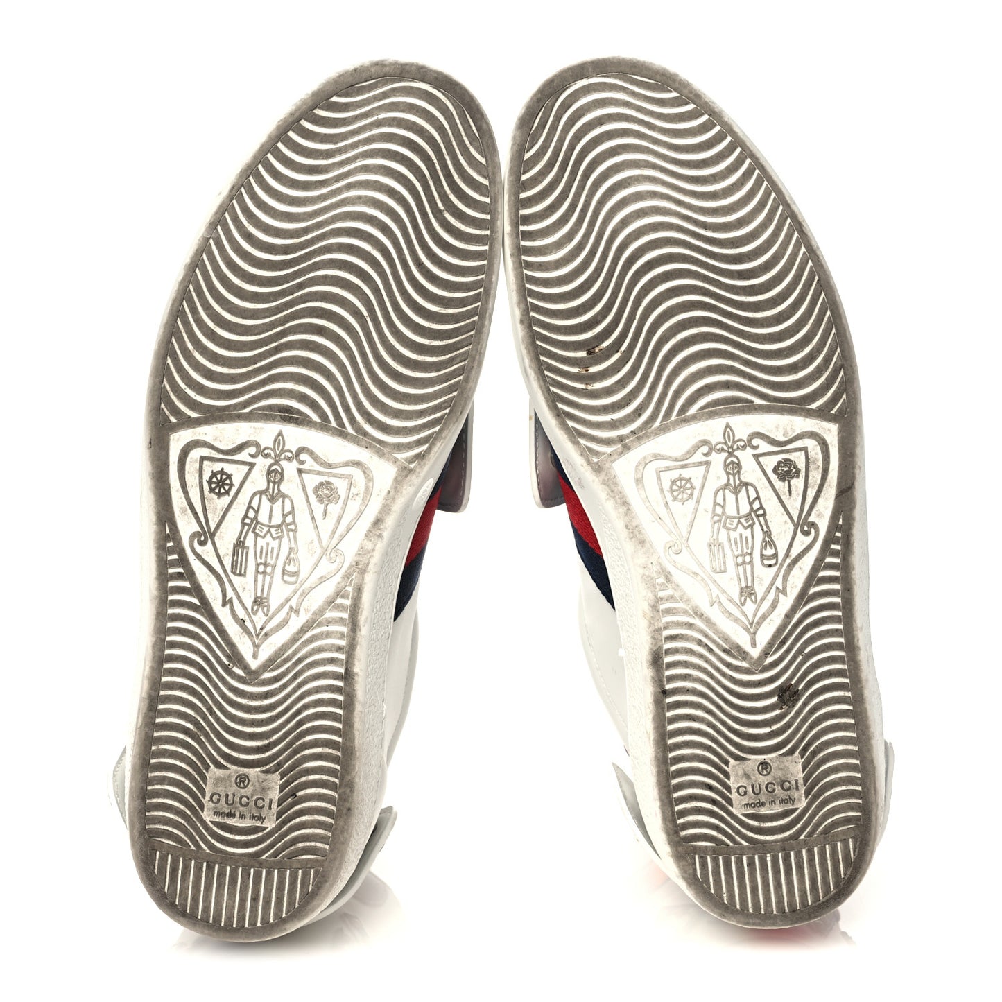 Calfskin Ayers Embroidered Web Mens Ace Removable Patches High Top Sneakers 7.5 White