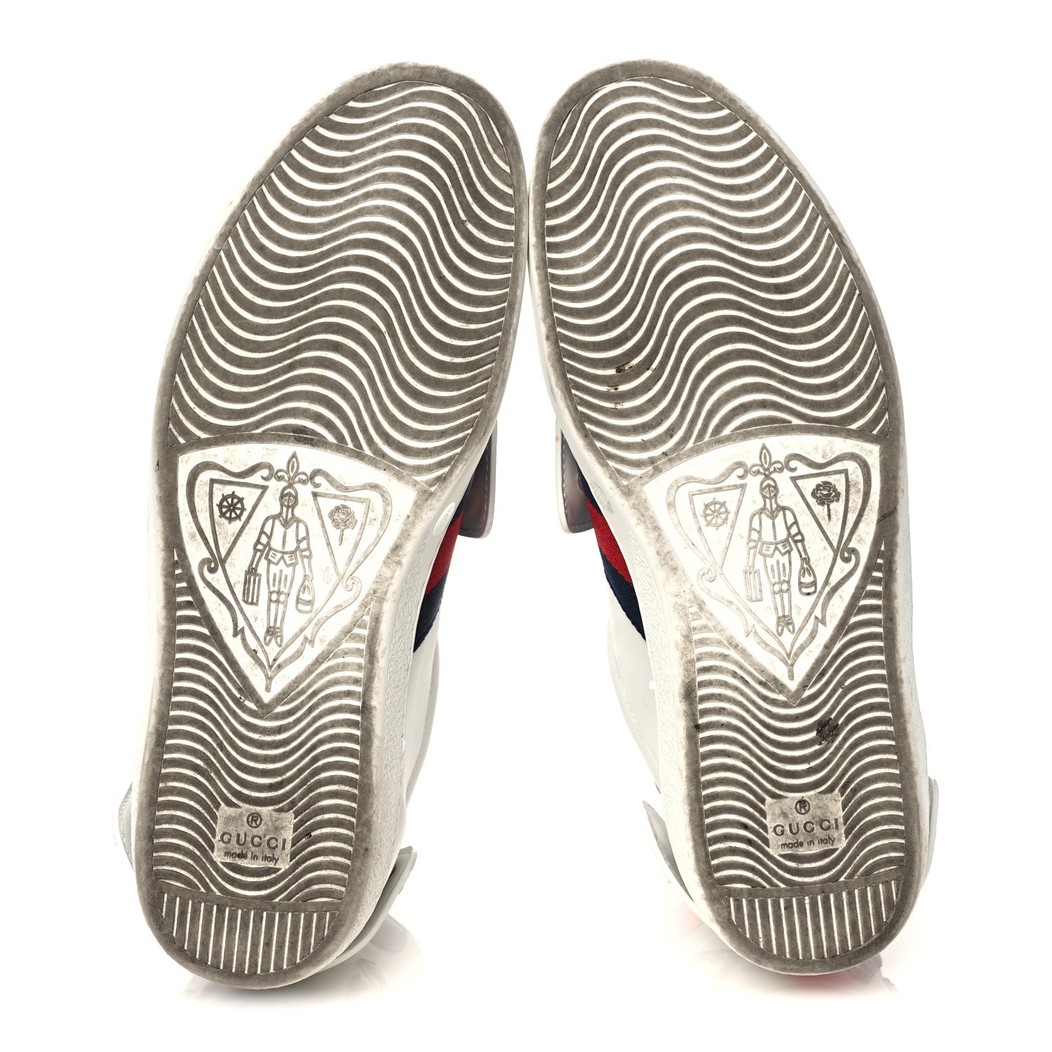 Gucci Calfskin Ayers Embroidered Web Mens Ace Removable Patches High Top Sneakers 7.5 White 7 of 14