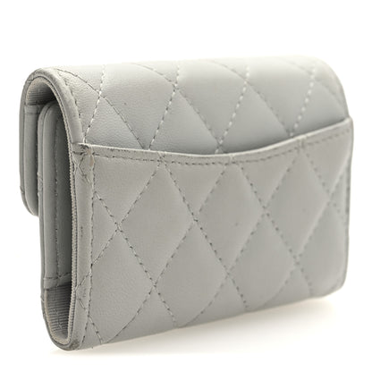 Chanel Lambskin Quilted Classic 4 Key Holder Wallet Grey 3 of 8