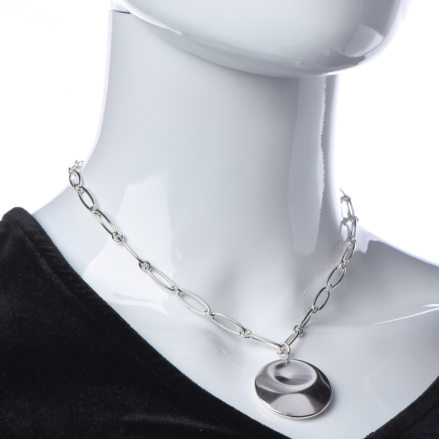Tiffany Sterling Silver Elsa Peretti Round Disc Pendant Necklace 2 of 6