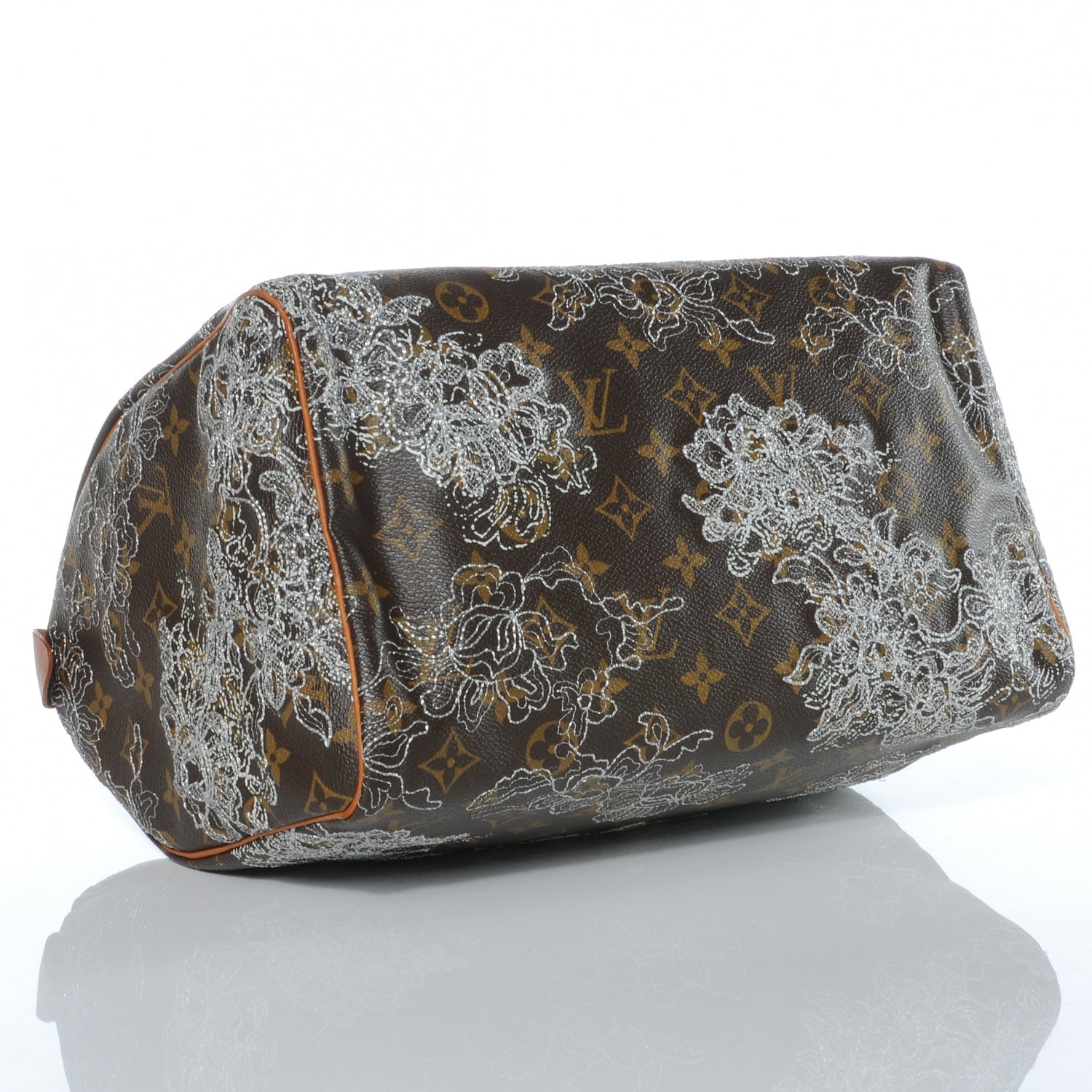 Louis Vuitton Monogram Dentelle Speedy 30 Silver 4 of 7