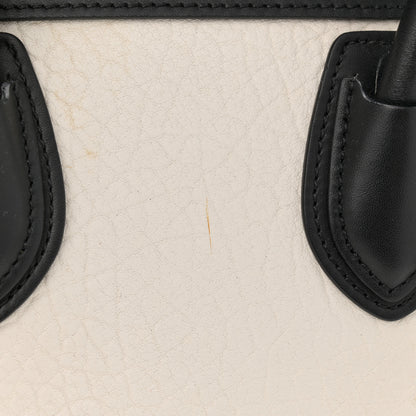 Celine Bullhide Calfskin Nubuck Bi-Color Nano Luggage Black White 13 of 14