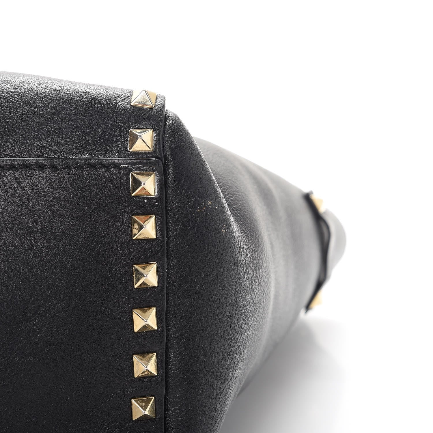 Valentino Garavani Vitello Rockstud Double Handle Tote Black 16 of 17