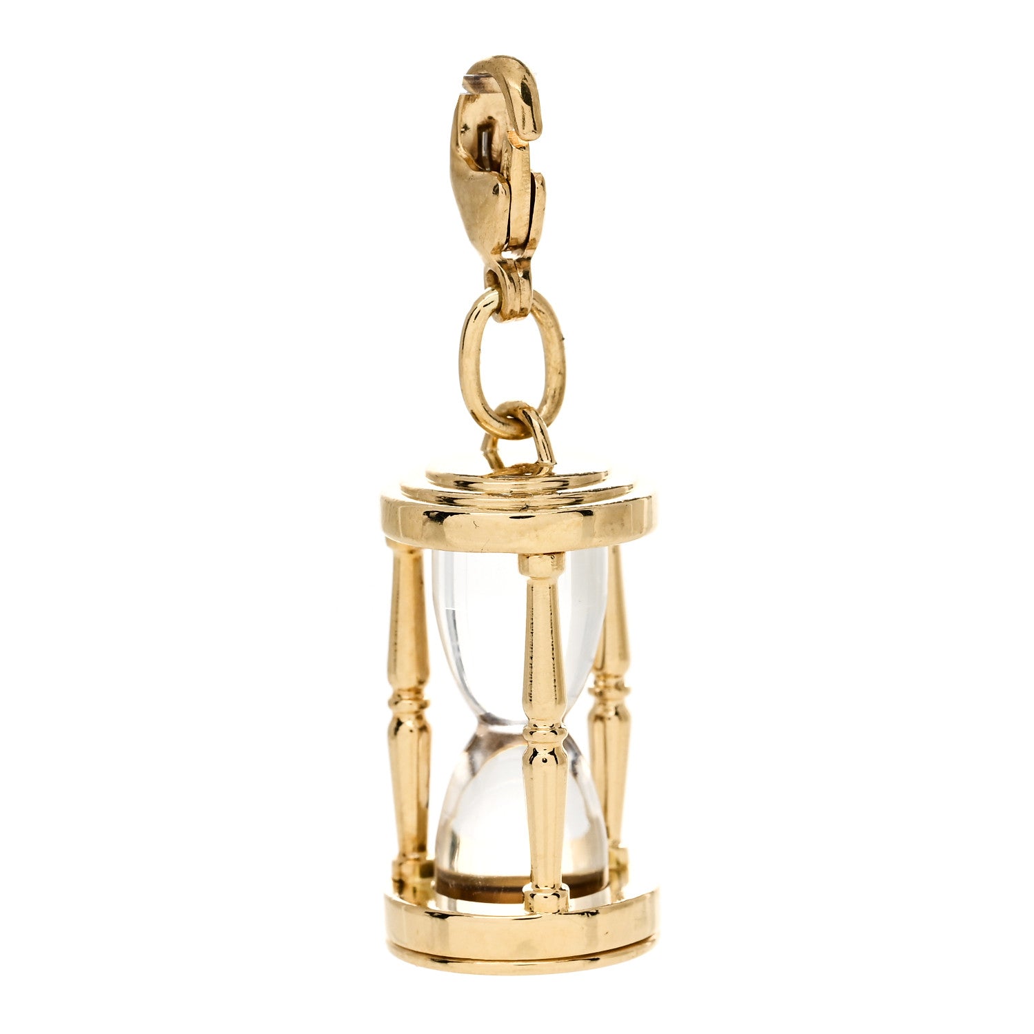 Tiffany 18K Yellow Gold Rock Crystal Hourglass Charm 3 of 4